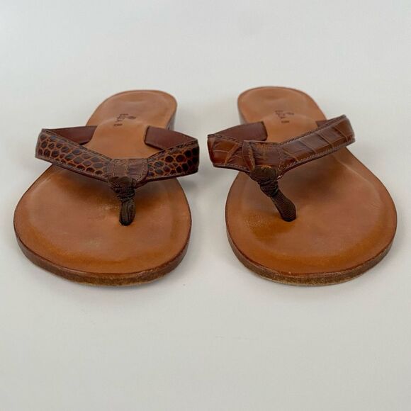 Eliza B Leather Flip Flop Sandals - Size 6 - Picture 3 of 8